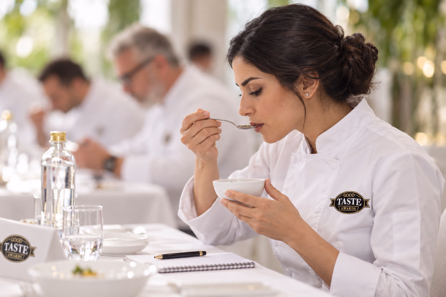 An assessor tasting a product independently